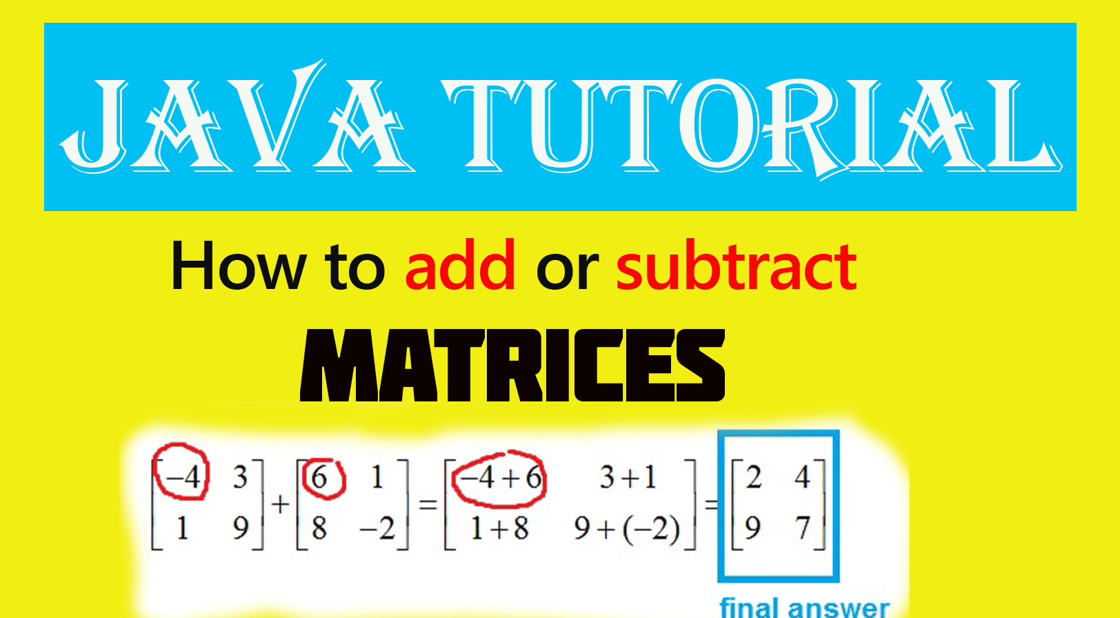 How to add or subtract two matrices2