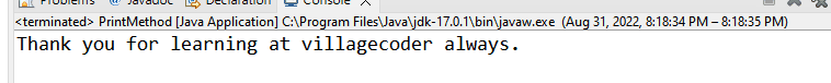 The print() method in java