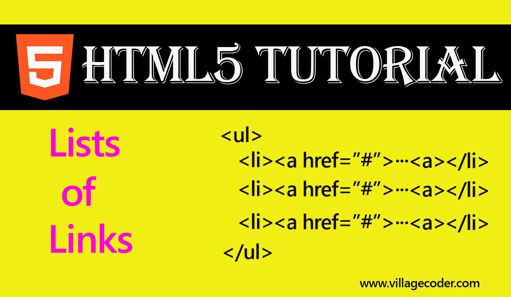 HTML - how to make ordered or unordered list of links