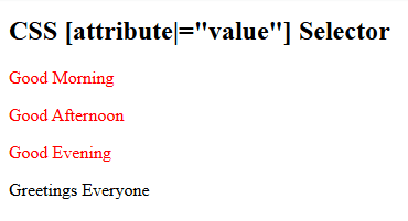 attribute selectors using pipe equals to value