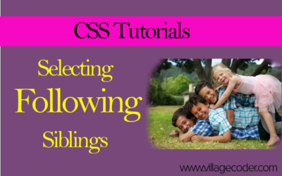 How to Select Following Siblings in CSS